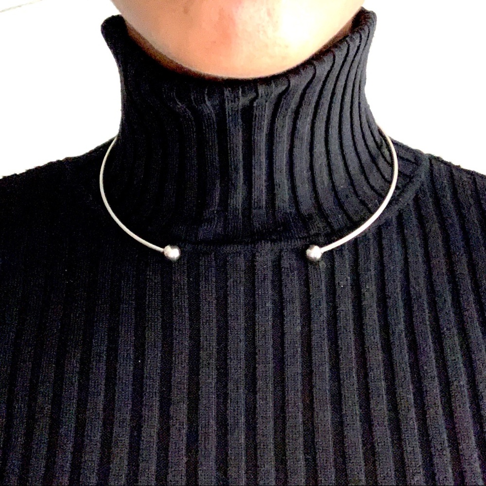 SOLD Vintage silver cuff necklace.